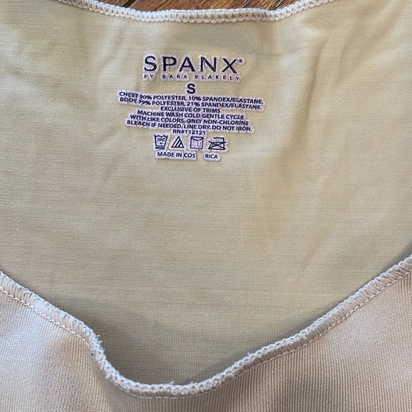 SPANX BY SARA BLAKELY Scoop Neck Sleeveless Tank Color Beige  Size Small - Picture 3 of 6